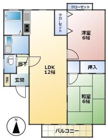 フローラルコート日野・の物件間取画像